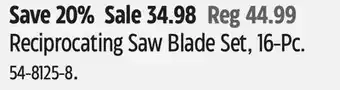 Canadian Tire Dewalt Reciprocating Saw Blade Set, 16-Pc offer