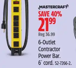 Canadian Tire MASTERCRAFT 6-Outlet Contractor Power Bar offer