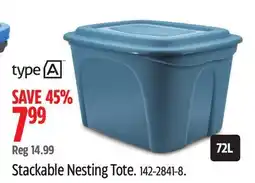 Canadian Tire Stackable Nesting Tote offer