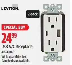 Canadian Tire USB A/C Receptacle offer