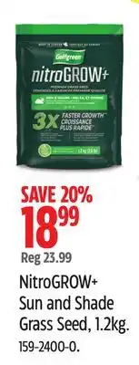 Canadian Tire NitroGROW+ Sun and Shade Grass Seed offer