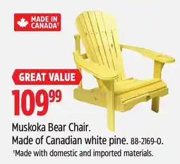 Canadian Tire Muskoka Bear Chair offer