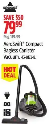Canadian Tire Bissell AeroSwift Compact Bagless Canister Vacuum offer