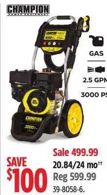 Canadian Tire CHAMPION POWER EQUIPMENT Pressure Washer offer