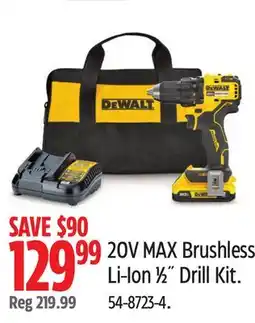 Canadian Tire DEWALT 20V MAX Brushless Li-Ion 1⁄2˝ Drill Kit offer