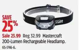 Canadian Tire Mastercraft 200-Lumen Rechargeable Headlamp offer