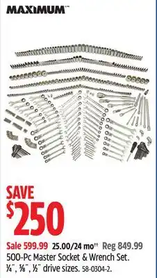 Canadian Tire 500-Pc Master Socket & Wrench Set offer