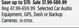 Canadian Tire Scosche Selected Car Audio Equipment, GPS, Dash or Backup Cameras offer