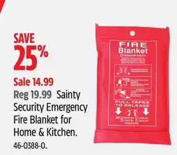 Canadian Tire Reg 19.99 Sainty Security Emergency Fire Blanket for Home & Kitchen offer