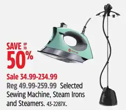 Canadian Tire Selected Sewing Machine, Steam Irons and Steamer offer