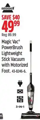 Canadian Tire Bissell Magic Vac PowerBrush Lightweight Stick Vacuum with Motorized Foot offer