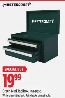 Canadian Tire Green Mini Toolbox offer