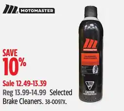 Canadian Tire MOTOMASTER Selected Brake Cleaners offer