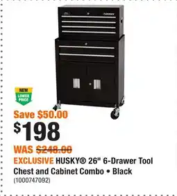 Home Depot EXCLUSIVE HUSKY 26 6-Drawer Tool Chest and Cabinet Combo • Black offer