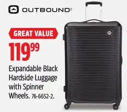 Canadian Tire Outbound Expandable Black Hardside Luggage with Spinner Wheels offer
