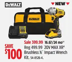 Canadian Tire DEWALT 20V MAX XR Brushless ½ Impact Wrench Kit offer