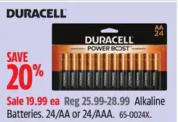 Canadian Tire Duracell Alkaline Batteries offer