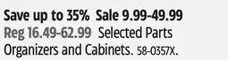 Canadian Tire Selected Parts Organizers and Cabinets offer
