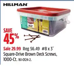 Canadian Tire HILLMAN Square-Drive Brown Deck Screws, 1000-Ct offer
