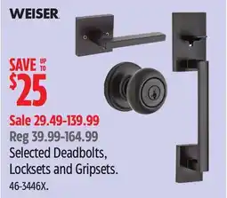 Canadian Tire Selected Deadbolts, Locksets and Gripsets offer
