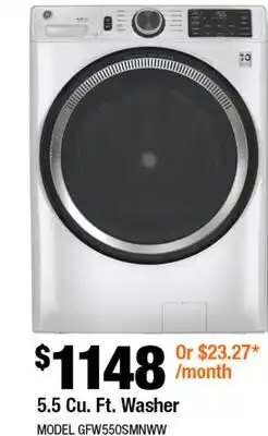 Home Depot 5.5 cu.ft. Washer offer