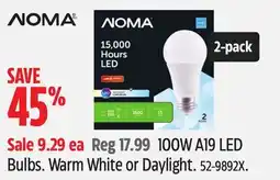 Canadian Tire 100W A19 LED Bulbs offer