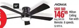 Canadian Tire NOMA Milton Ceiling Fan with Remote offer
