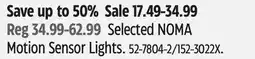 Canadian Tire Selected NOMA Motion Sensor Lights offer