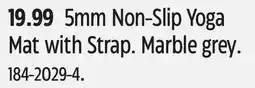 Canadian Tire 5mm Non-Slip Yoga Mat with Strap. Marble grey offer