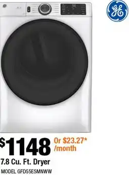 Home Depot 7.8 cu.ft. Dryer offer