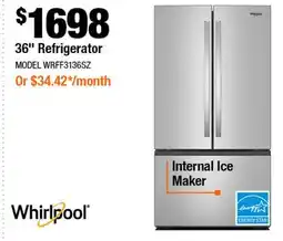 Home Depot 36 Refrigerator offer