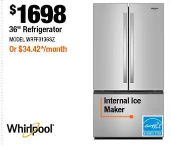 Home Depot 36 Refrigerator offer