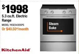 Home Depot 5.3 cu.ft. Electric Range offer