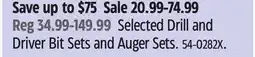 Canadian Tire Maximum Selected Drill and Driver Bit Sets and Auger Sets offer