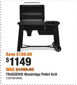 Home Depot TRAEGER Woodridge Pellet Grill offer