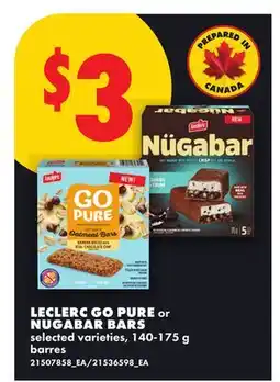 No Frills LECLERC GO PURE or NUGABAR BARS offer