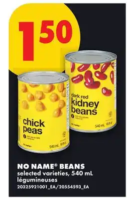 No Frills NO NAME BEANS offer