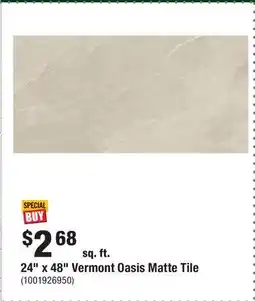 Home Depot 24 x 48 Vermont Oasis Matte Tile offer