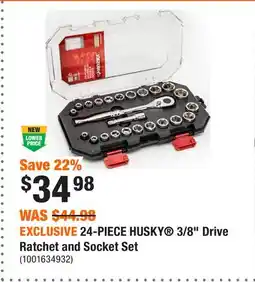 Home Depot EXCLUSIVE 24-PIECE HUSKY 3/8 Drive Ratchet and Socket Set offer