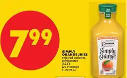 No Frills SIMPLY ORANGE JUICE offer