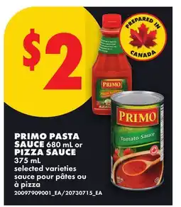 No Frills PRIMO PASTA SAUCE 680 mL or PIZZA SAUCE 375 mL offer