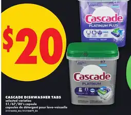No Frills CASCADE DISHWASHER TABS, 51/67/80's offer
