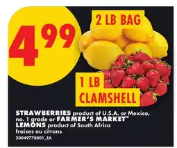No Frills STRAWBERRIES FRAISES OR LEMONS Citrons offer