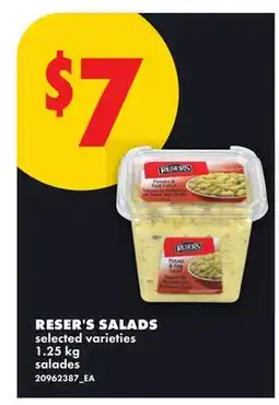 No Frills RESER'S SALADS offer