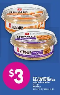 No Frills PC HUMMUS or GARLIC HUMMUS offer