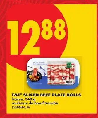 No Frills T&T SLICED BEEF PLATE ROLLS offer