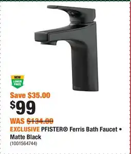 Home Depot EXCLUSIVE PFISTER Ferris Bath Faucet • Matte Black offer