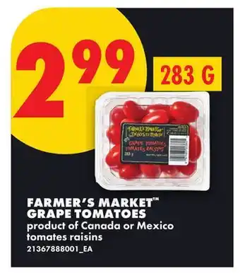No Frills FARMER'S MARKET GRAPE TOMATOES offer