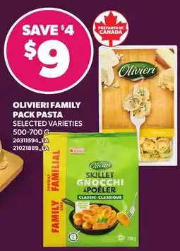 Loblaws OLIVIERI FAMILY PACK PASTA offer