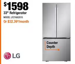Home Depot 33 Refrigerator offer